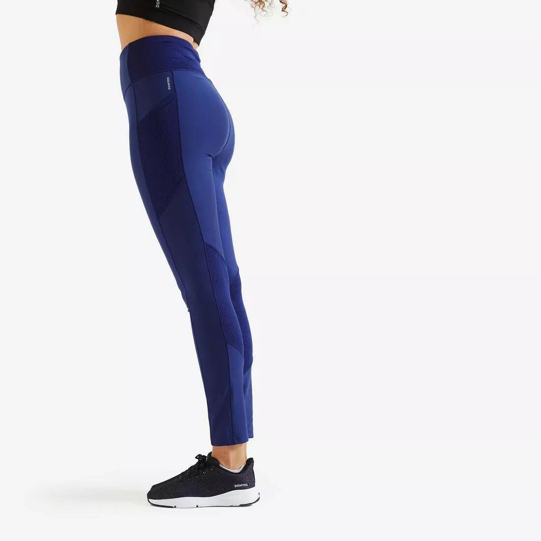 Women Fitness Cardio Leggings With Phone Pocket, Blue, No Color, large image number 0
