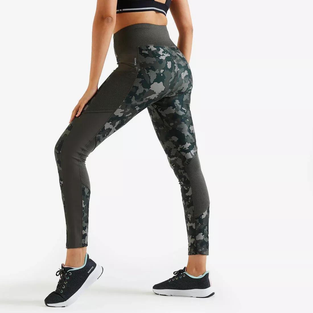Women Fitness Cardio Leggings With Phone Pocket, Blue, No Color, large image number 3