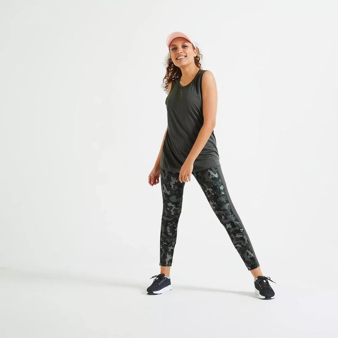 Women Fitness Cardio Leggings With Phone Pocket, Blue, No Color, large image number 4
