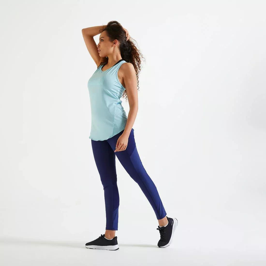 Women Fitness Cardio Leggings With Phone Pocket, Blue, No Color, large image number 9