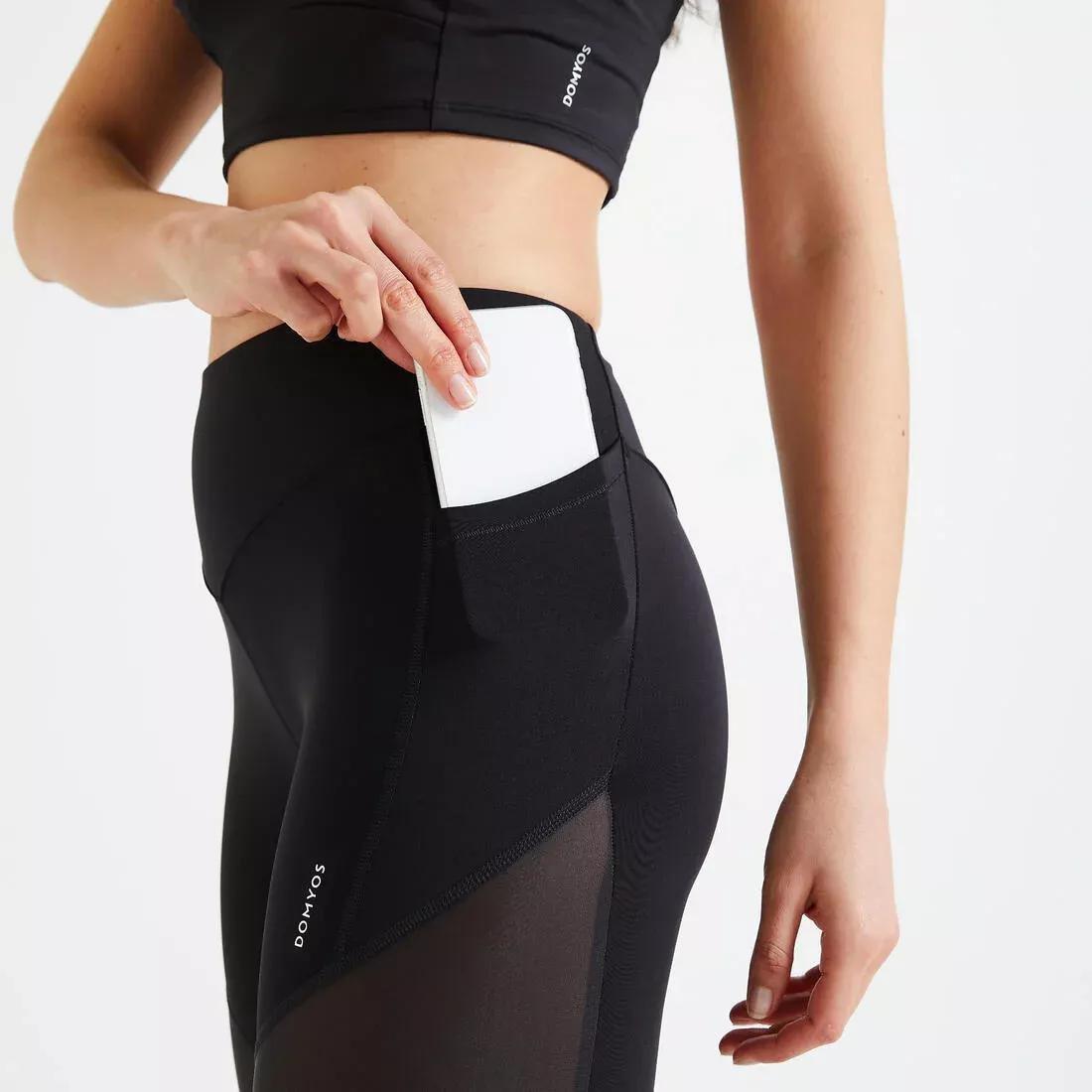 DOMYOS--FTI520T MULTIFABRICS W LEGGINGS BLK, , large image number 3