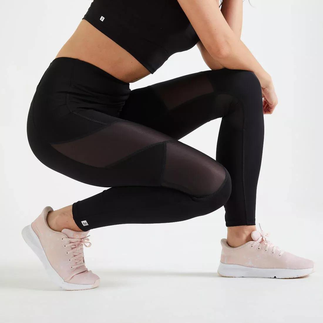 DOMYOS--FTI520T MULTIFABRICS W LEGGINGS BLK, , large image number 4