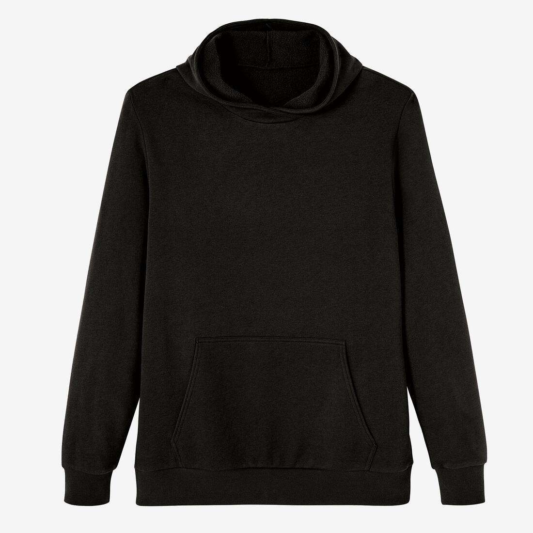 Fitness Hoodie With Kangaroo Pocket Pattern, Black, , large image number 7