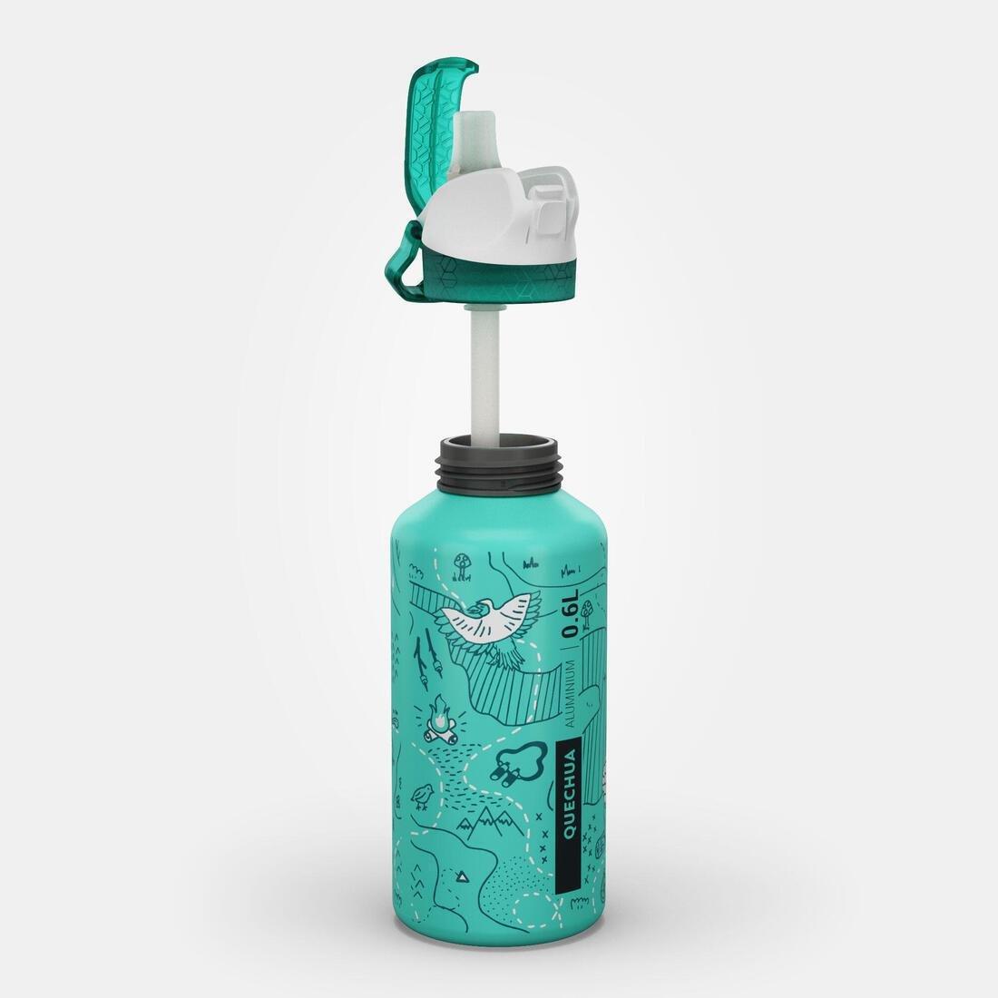 Aluminium Hiking Water Bottle 900 Instant Cap With Straw 0.6 Litre, Blue, No Color, large image number 9