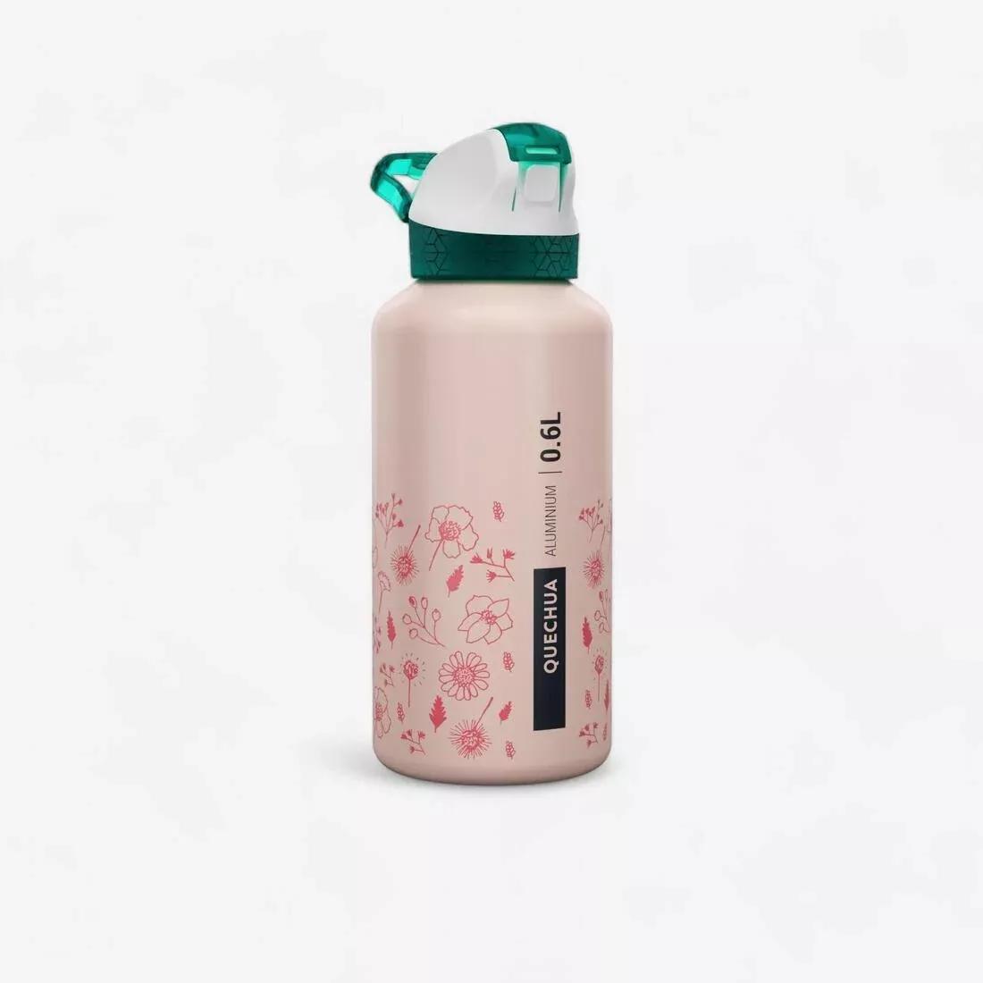 0.6L Kids Alum. Water Flask 500 With Instant Cap, Pipette & Straw For Hiking, No Color, large image number 2