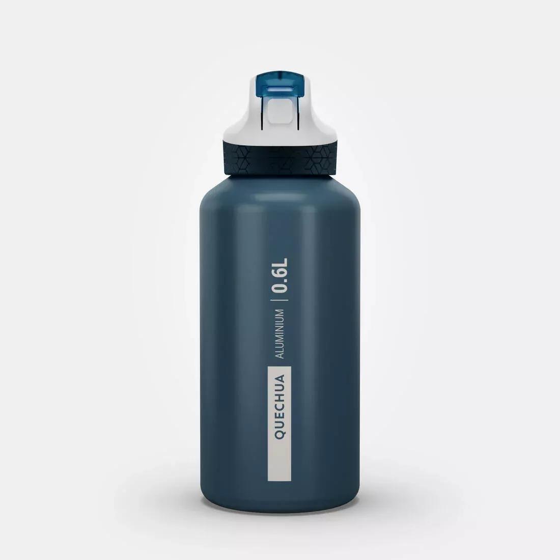 0.6L Kids Alum. Water Flask 500 With Instant Cap, Pipette & Straw For Hiking, No Color, large image number 7