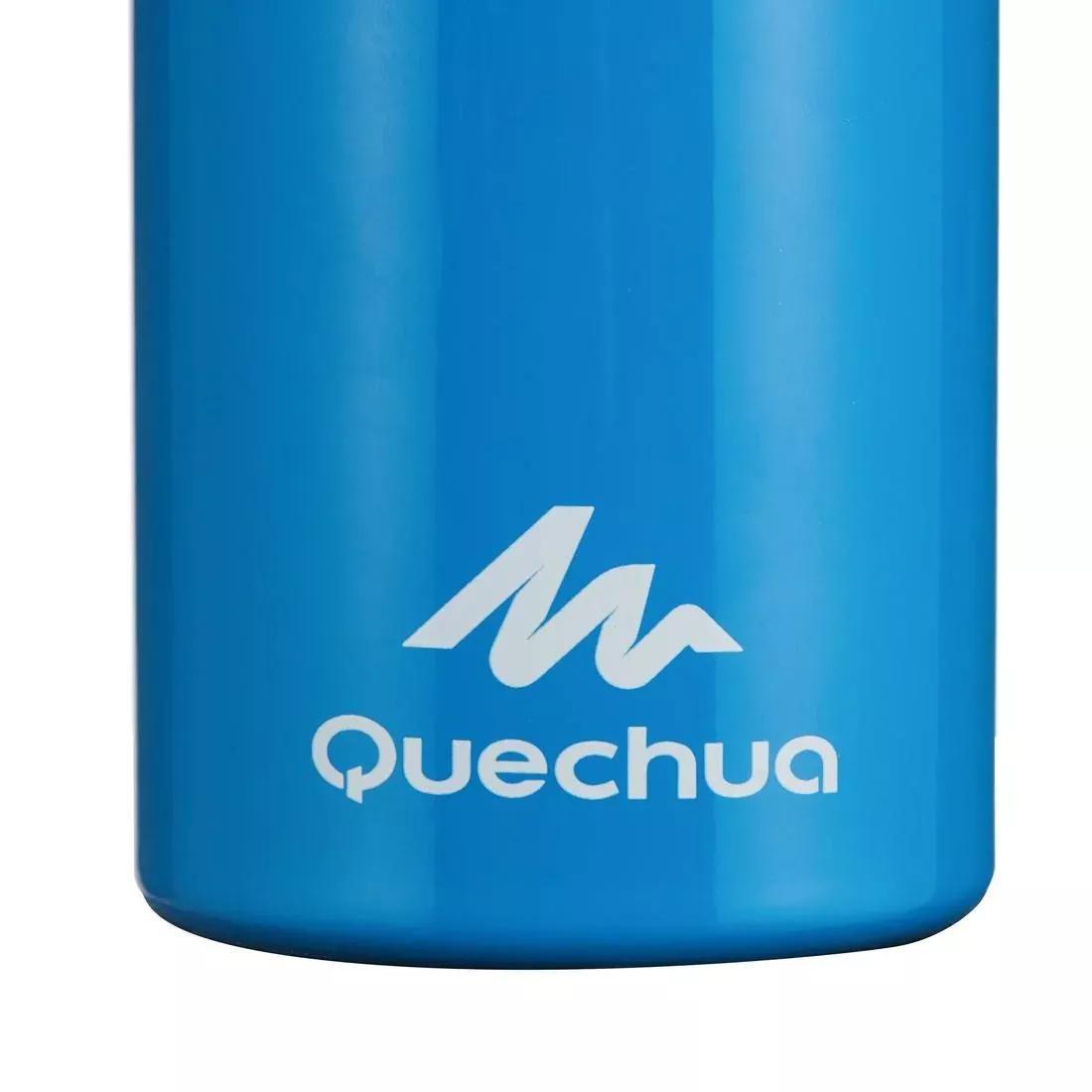 QUECHUA - Aluminium Hiking Water Bottle 900 Instant Cap With Straw 0.6 Litre, Green