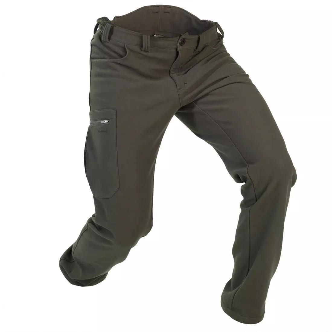 Warm Silent Fleece Trousers, Green, 5401_000, large image number 1