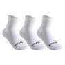ARTENGO - Kids' High Racket Sports Socks RS100 Tri-Pack, White