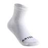 ARTENGO - Kids' High Racket Sports Socks RS100 Tri-Pack, White