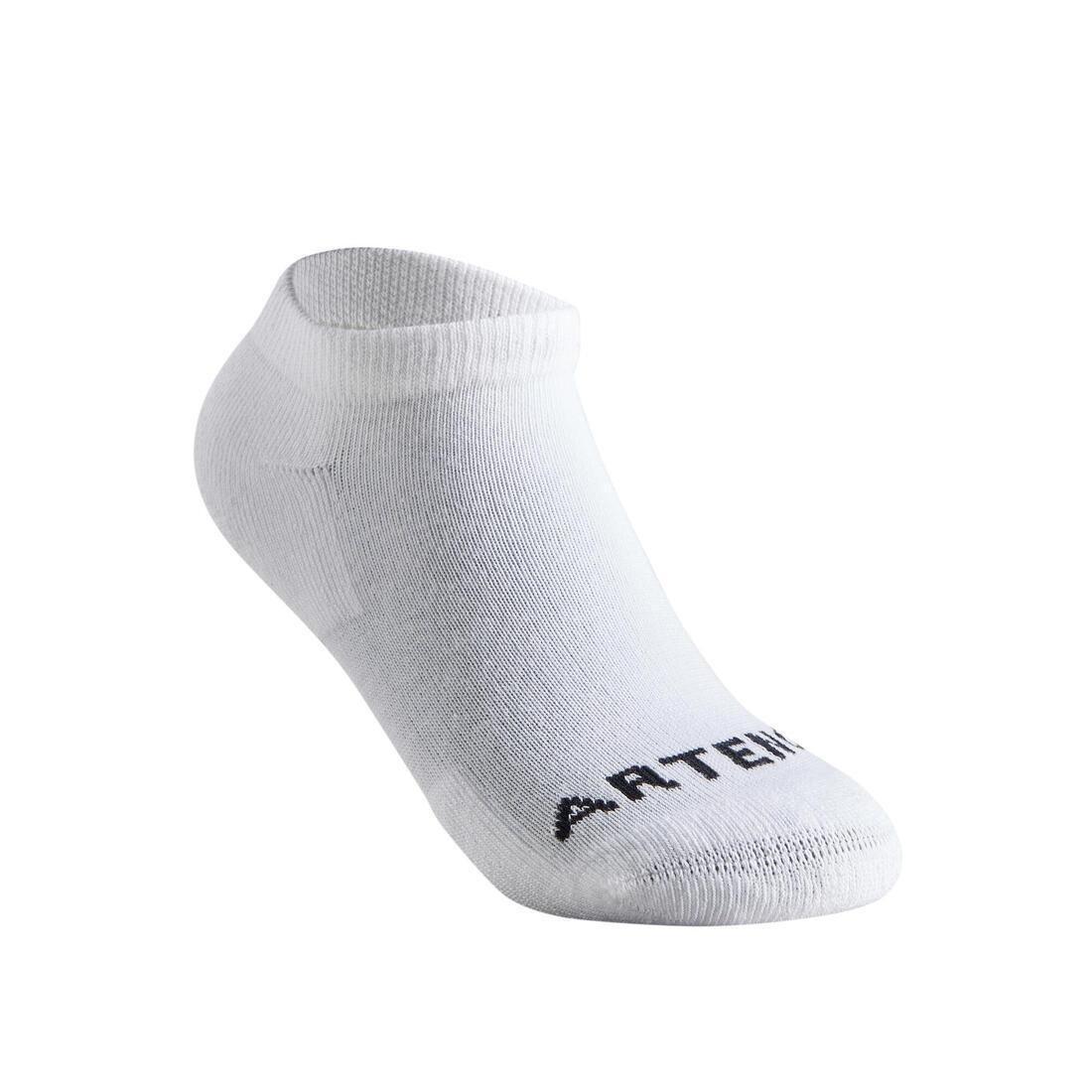 ARTENGO - Kids Low-Cut Racket Sports Socks RS100 Tri-Pack, Snow White