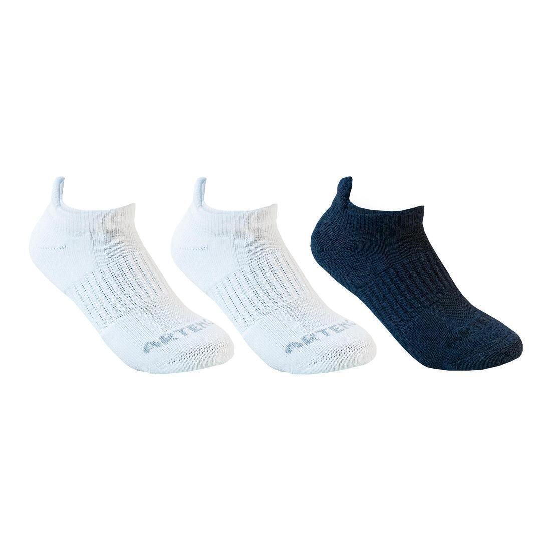 ARTENGO - Kids Low Tennis Socks Tri-Pack Rs 500, Black