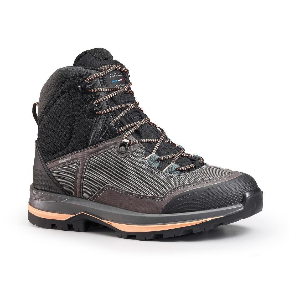 Women Waterproof High Trekking Boots - Mt100, Grey, 5401_000, large image number 0