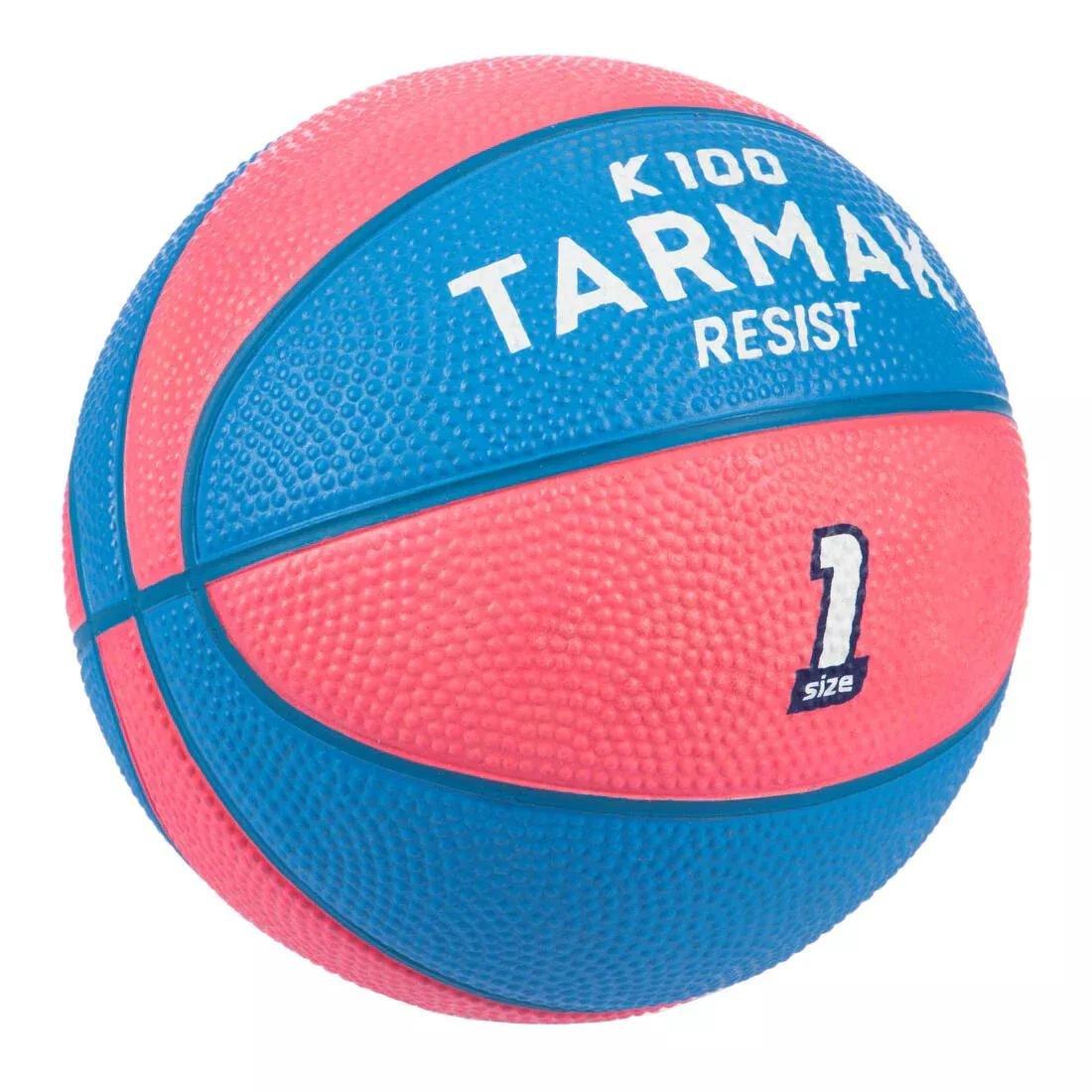 Kids Girls Basketball - Size 1 K100 Rubber, Pink, No Color, medium