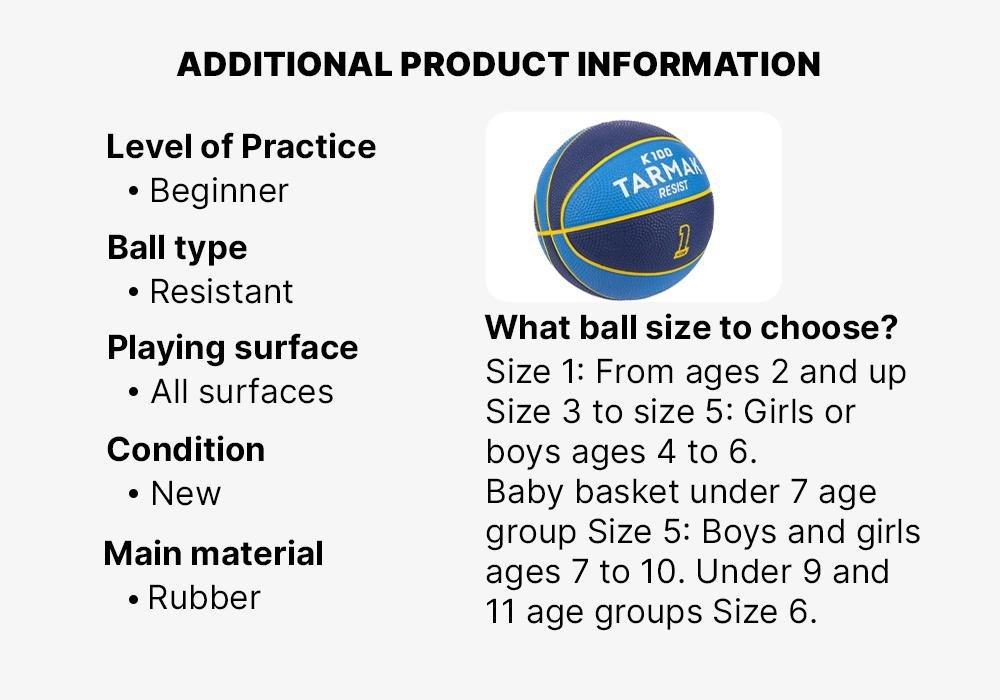 Mini B Kids' 1 Basketball. -Blue, No Color, medium