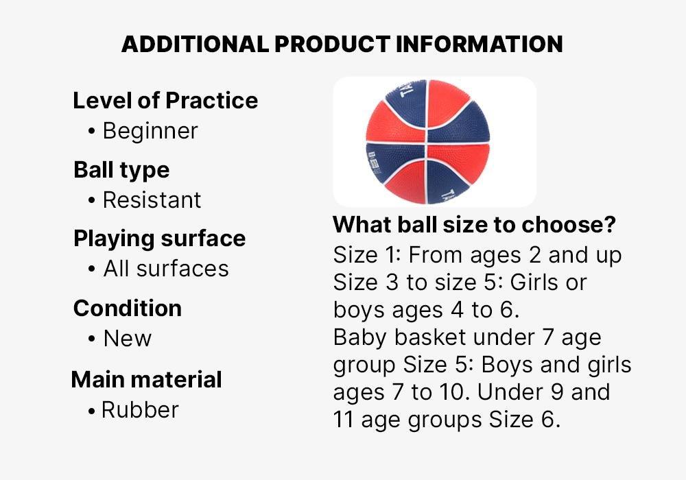 Mini B Kids' 1 Basketball. -Blue, No Color, medium
