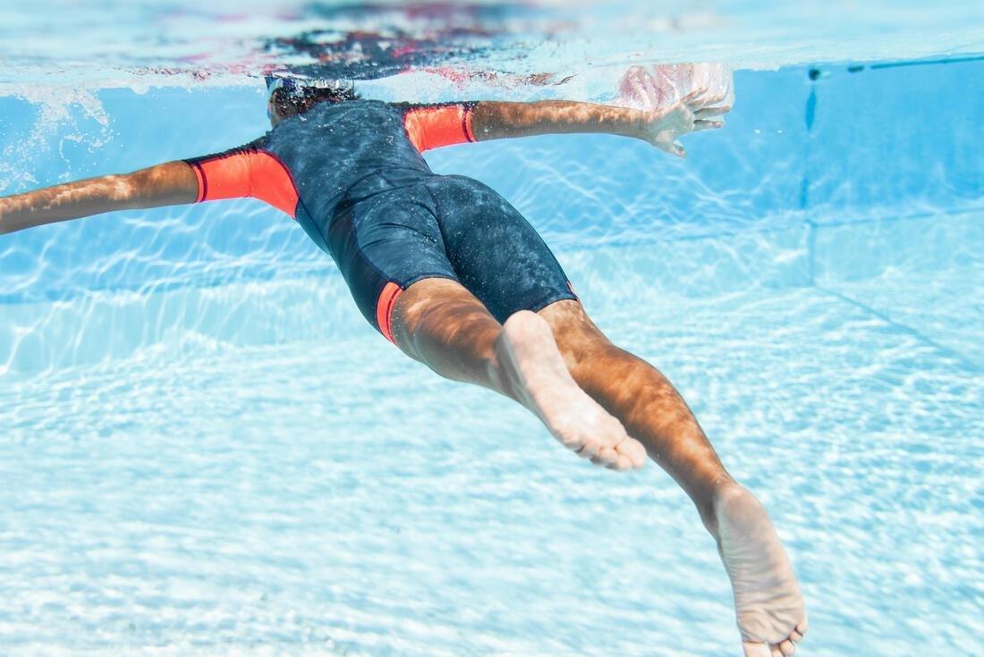 Kids Boys Swimming Suit - Shorty 100 Kloupi, Blue, No Color, medium