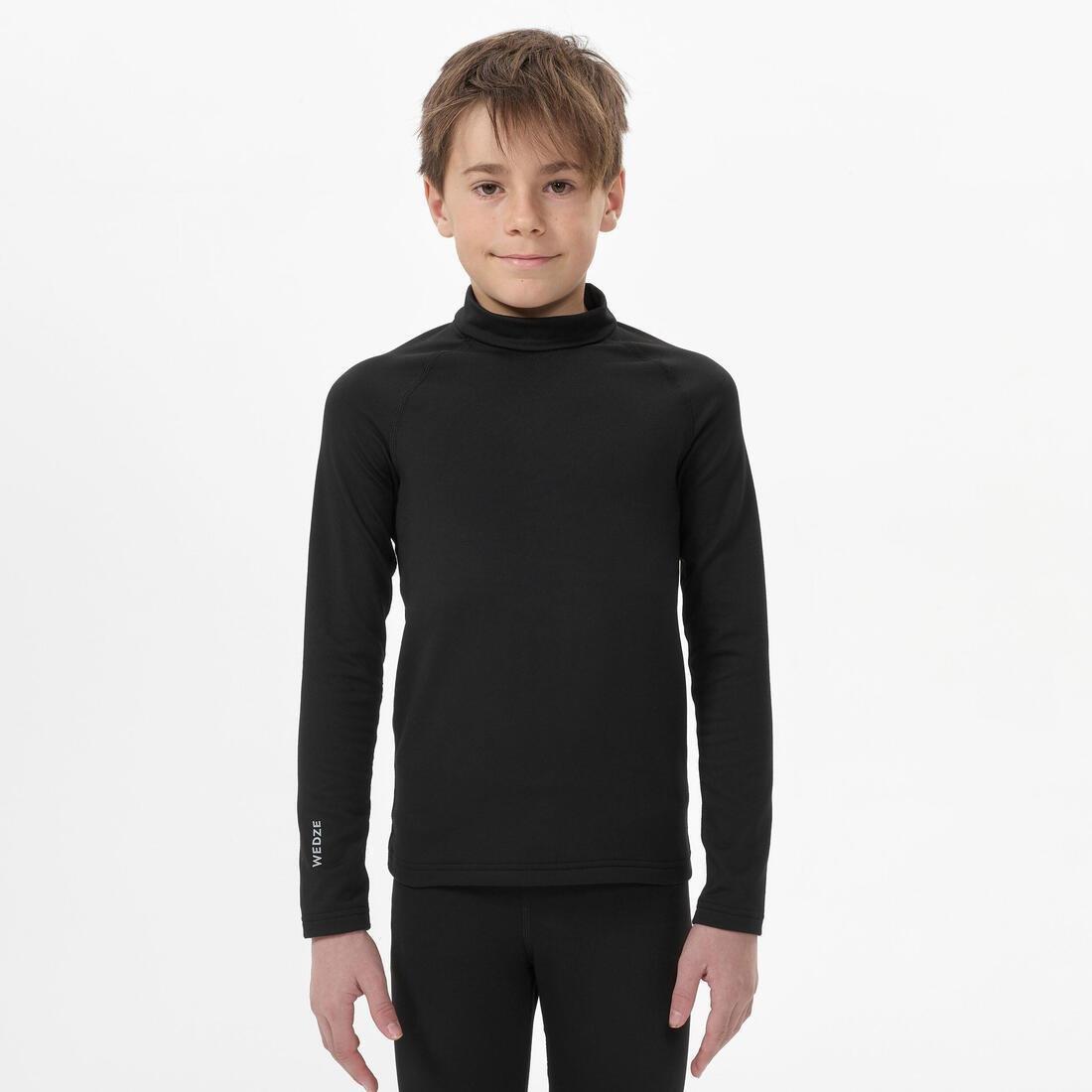 WEDZE - Kids Ski Base Layer Top - Bl500, Black