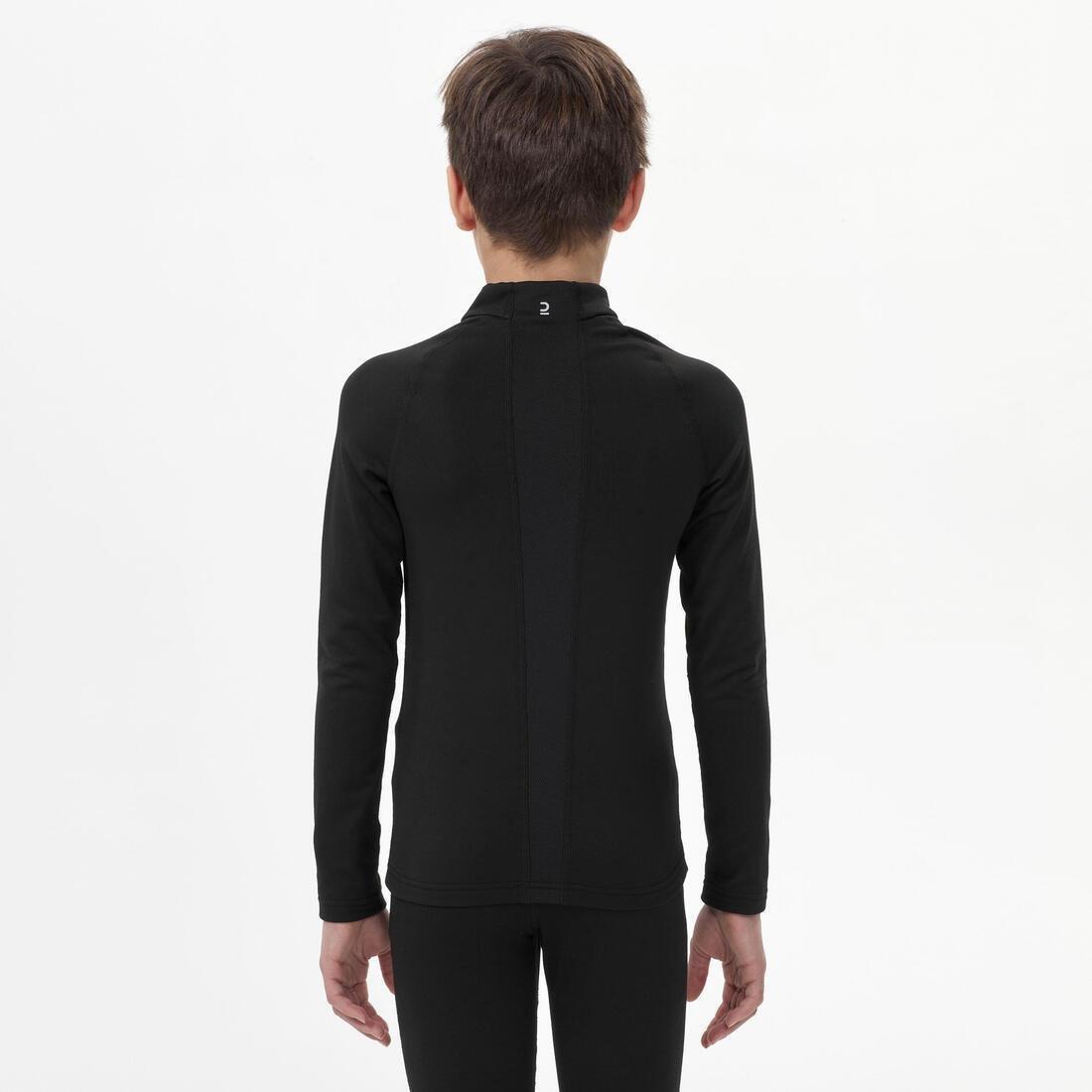 WEDZE - Kids Ski Base Layer Top - Bl500, Black