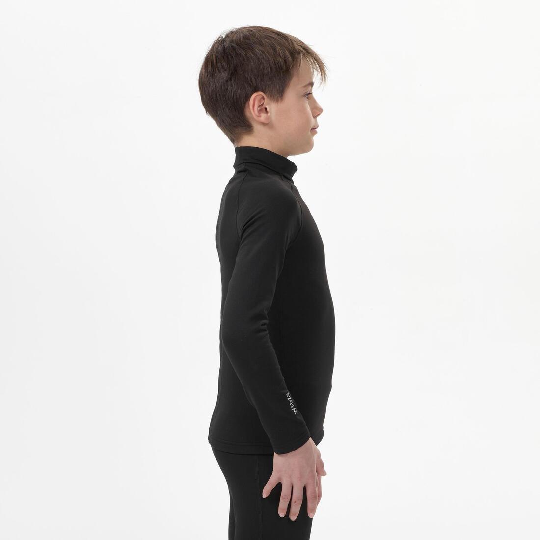 WEDZE - Kids Ski Base Layer Top - Bl500, Black