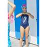 NABAIJI - Girls'  1-Piece Swimming Swimsuit Lila Oto, Navy Blue