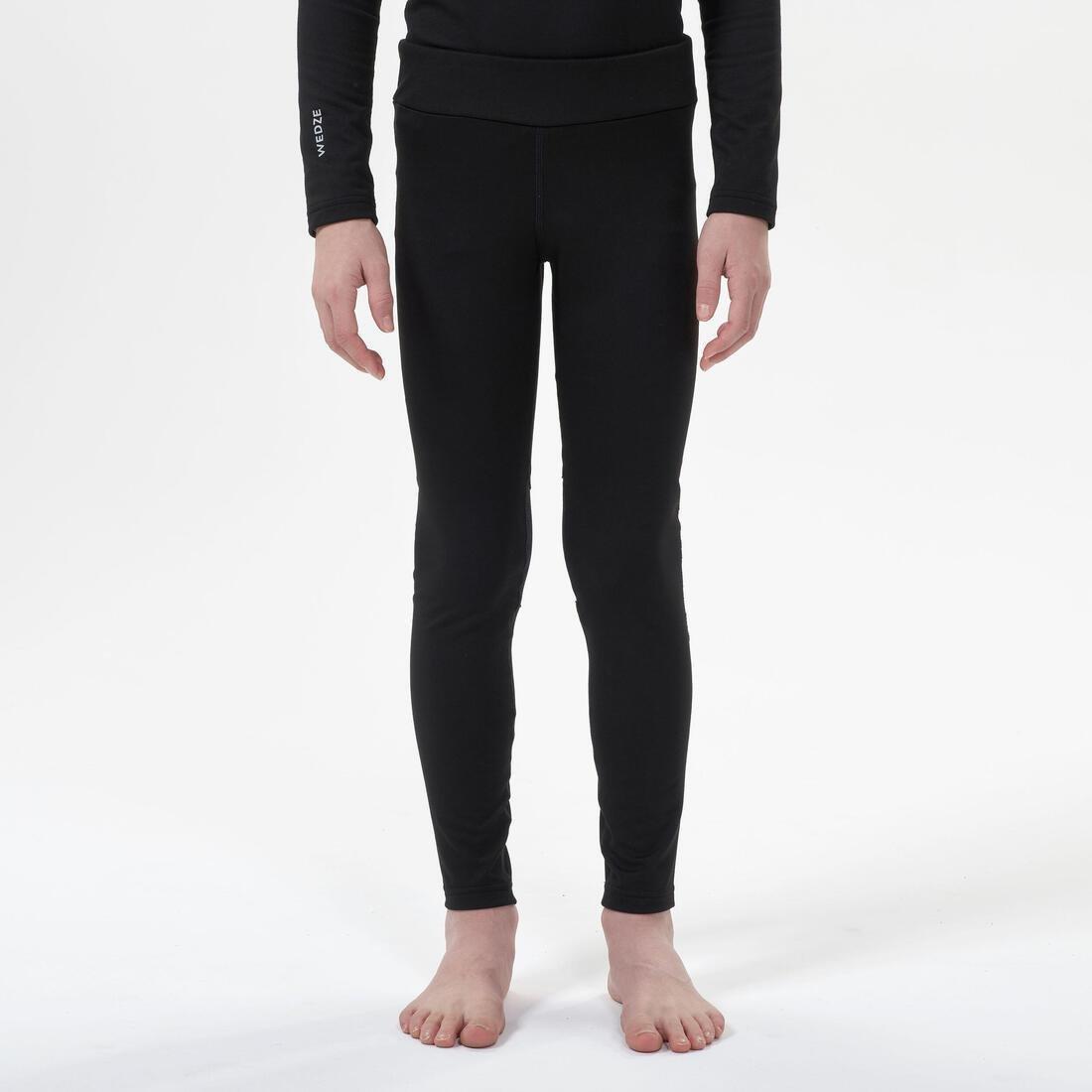 WEDZE - Kids Boys Ski Base Layer Bottoms - Bl 500, Black