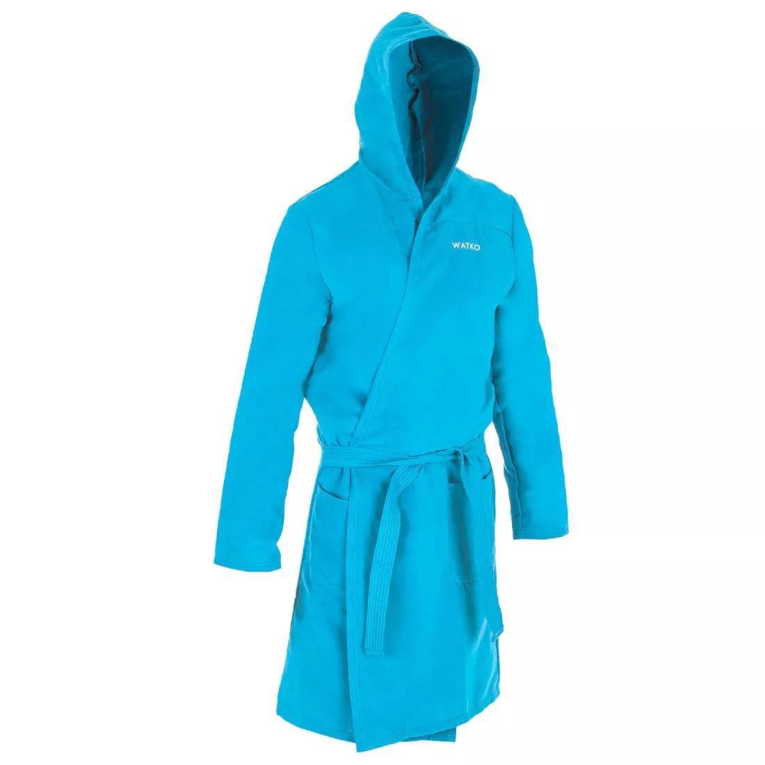 Men Compact Microfibre Pool Bathrobe, Blue, , medium