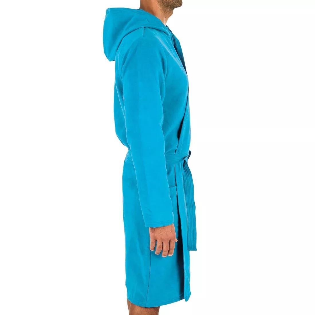 Men Compact Microfibre Pool Bathrobe, Blue, , large image number 2