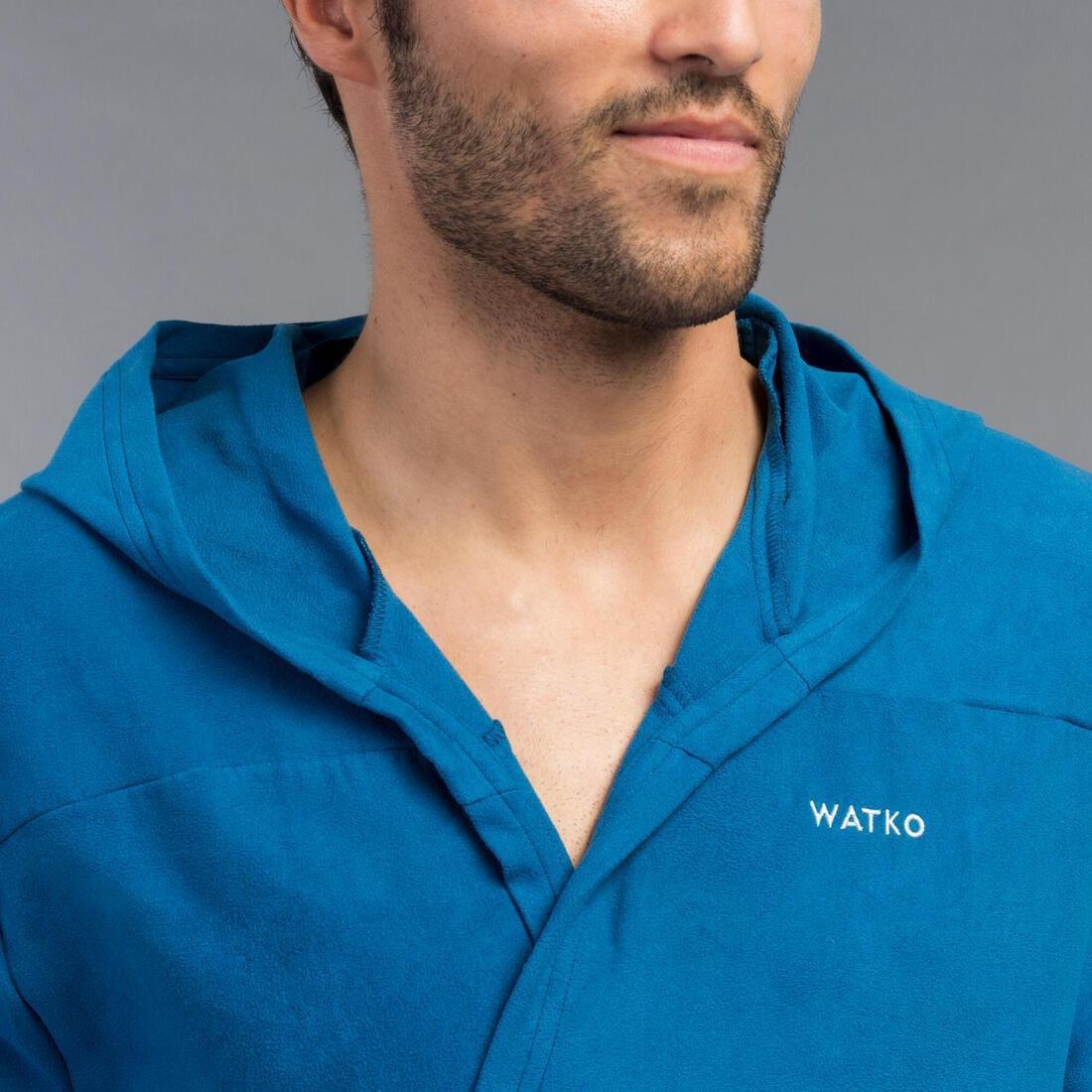 Men Compact Microfibre Pool Bathrobe, Blue, , large image number 12