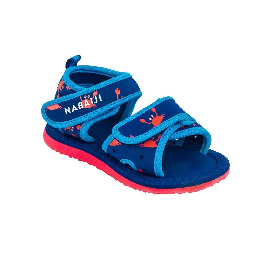 Baby swimming Sandals - flamingo print, Deep Blue, , large image number 1