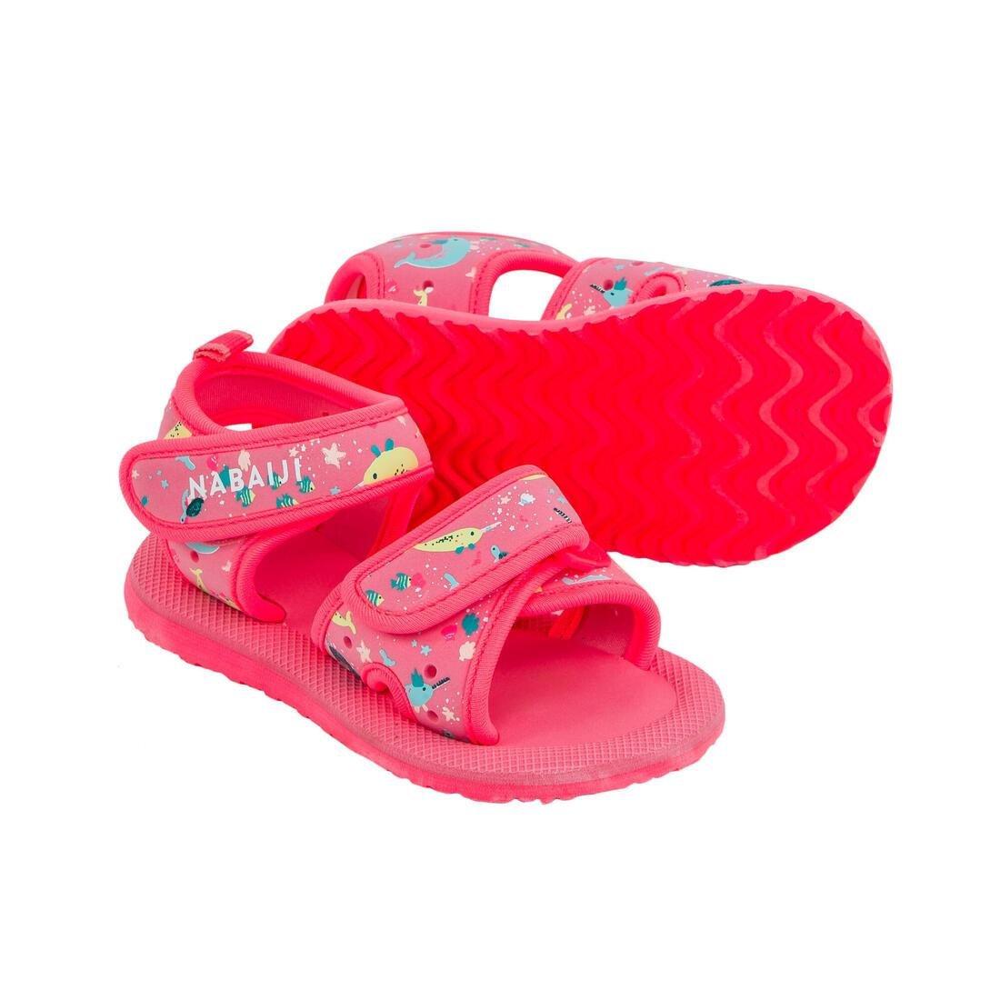Baby swimming Sandals - flamingo print, Deep Blue, No Color, large image number 3