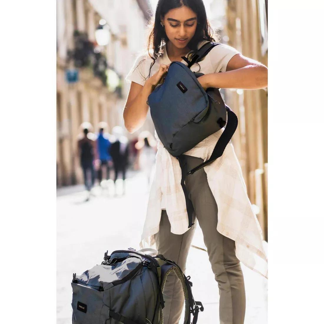 Women Suitcase-Style Opening Travel Backpack 50+6 L - Travel 900, Grey, No Color, large image number 13