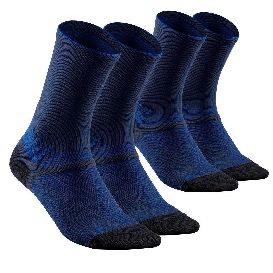 Hiking Socks - MH500 High X2 Pairs, Dark Blue, No Color, medium