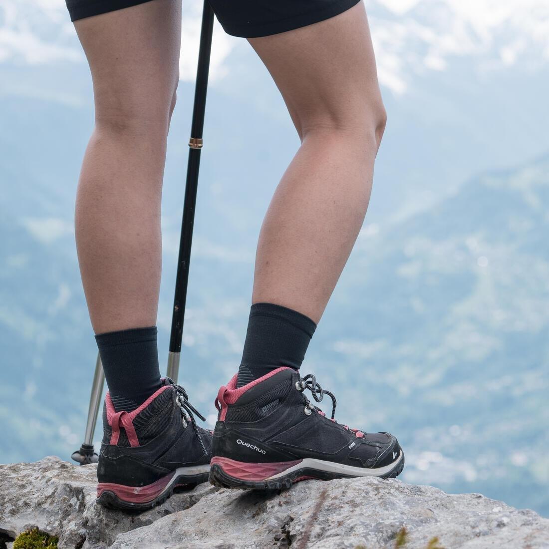 Adults High-Rise Hiking Socks (2 Pairs) - Hike 500, Blue, No Color, medium