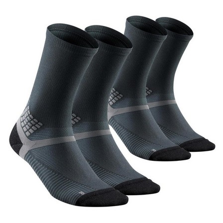 QUECHUA - Hiking Socks - Mh500 High X2 Pairs, Carbon Grey