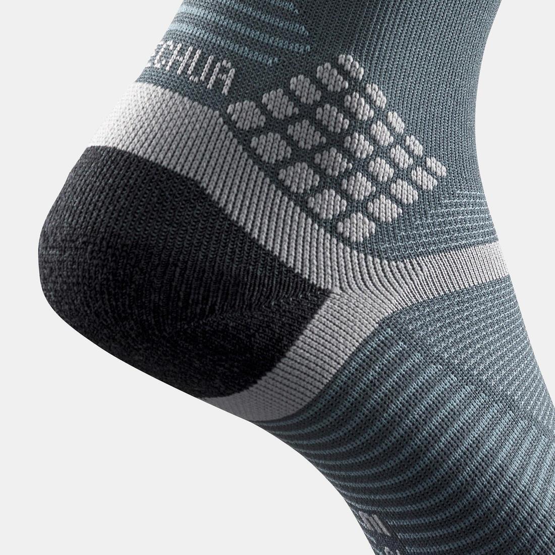 QUECHUA - Hiking Socks - Mh500 High X2 Pairs, Carbon Grey