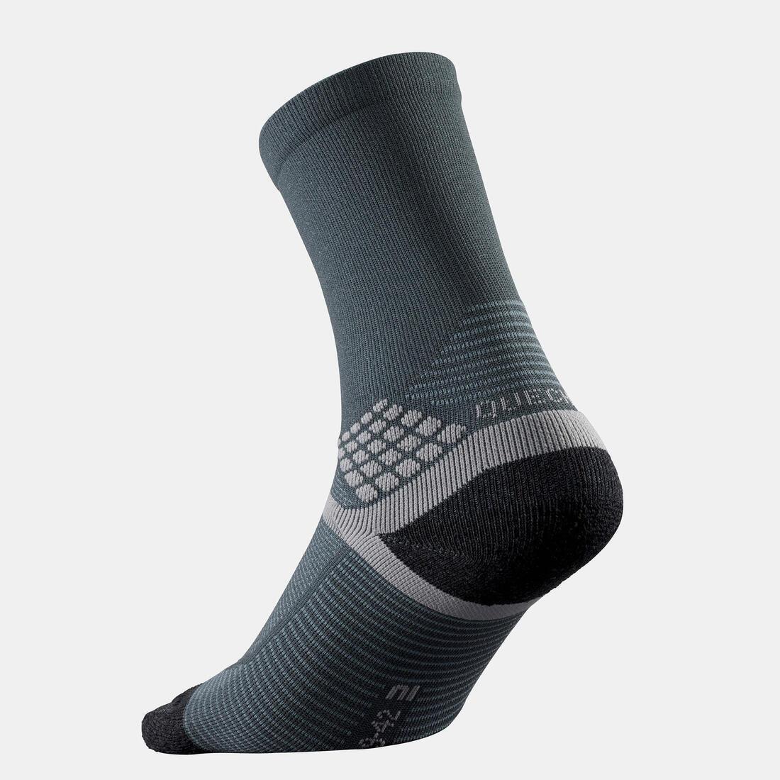 QUECHUA - Hiking Socks - Mh500 High X2 Pairs, Carbon Grey