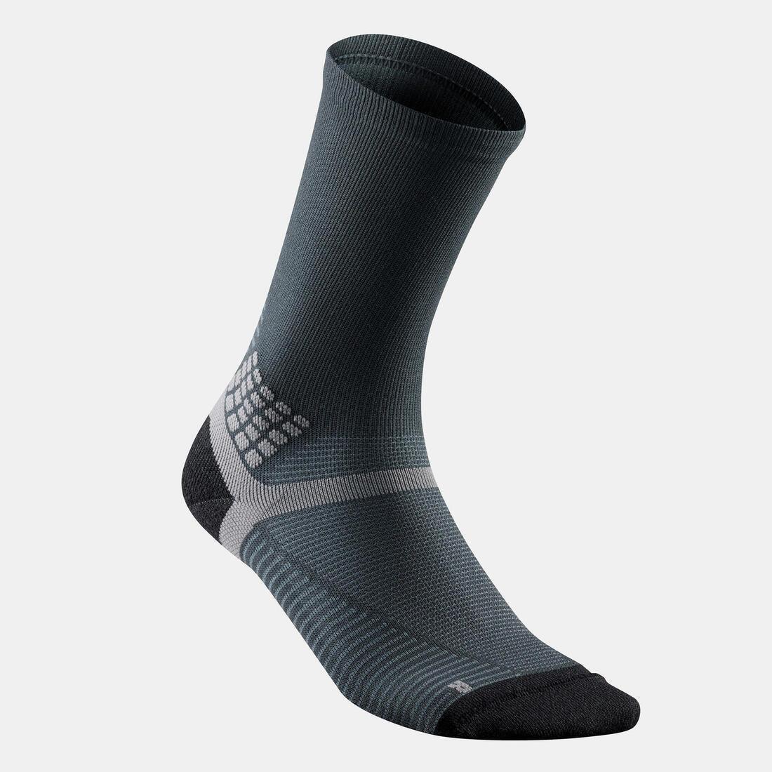 QUECHUA - Hiking Socks - Mh500 High X2 Pairs, Carbon Grey