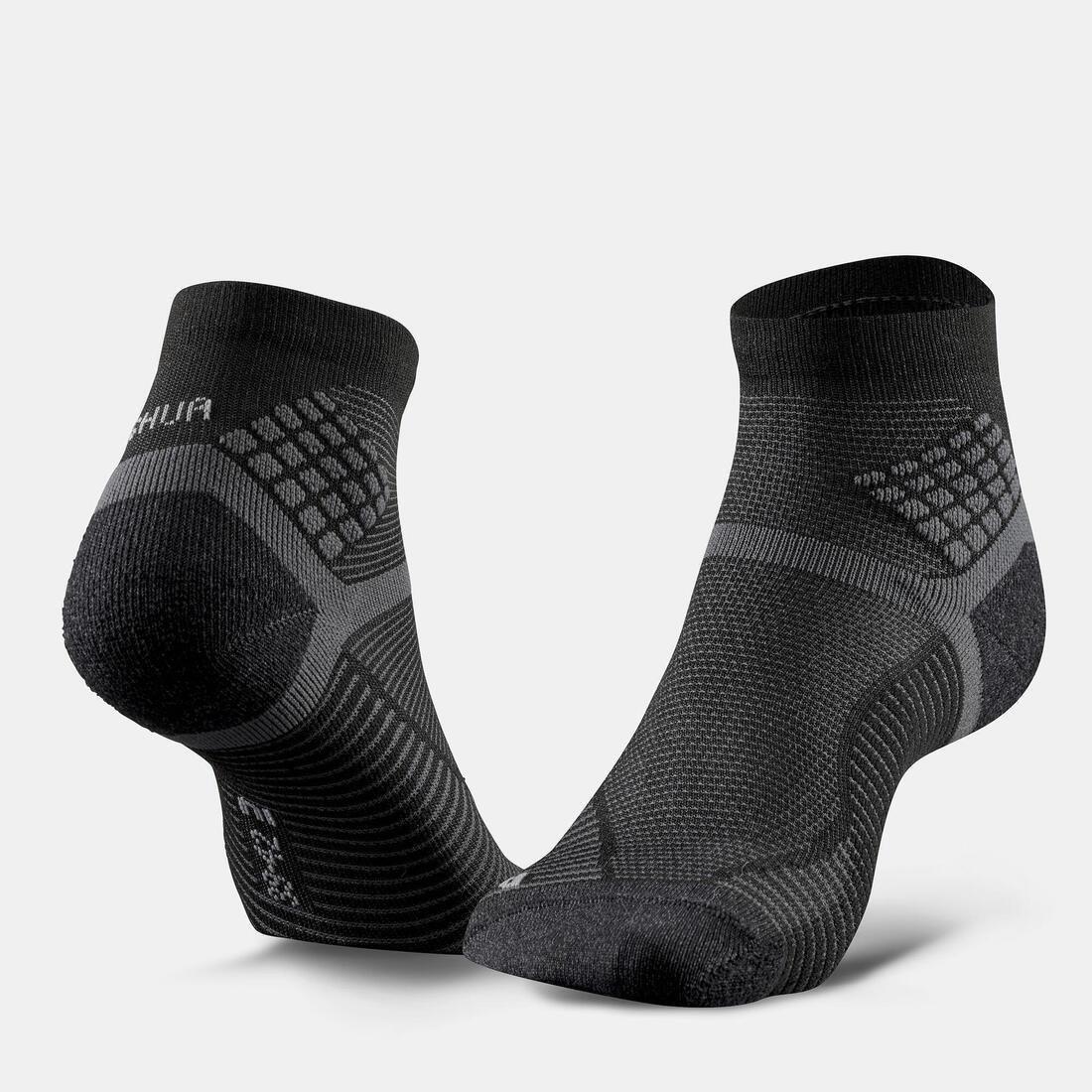 Unisex Hiking Socks - Mh500 Mid X2 Pairs, Black, No Color, medium