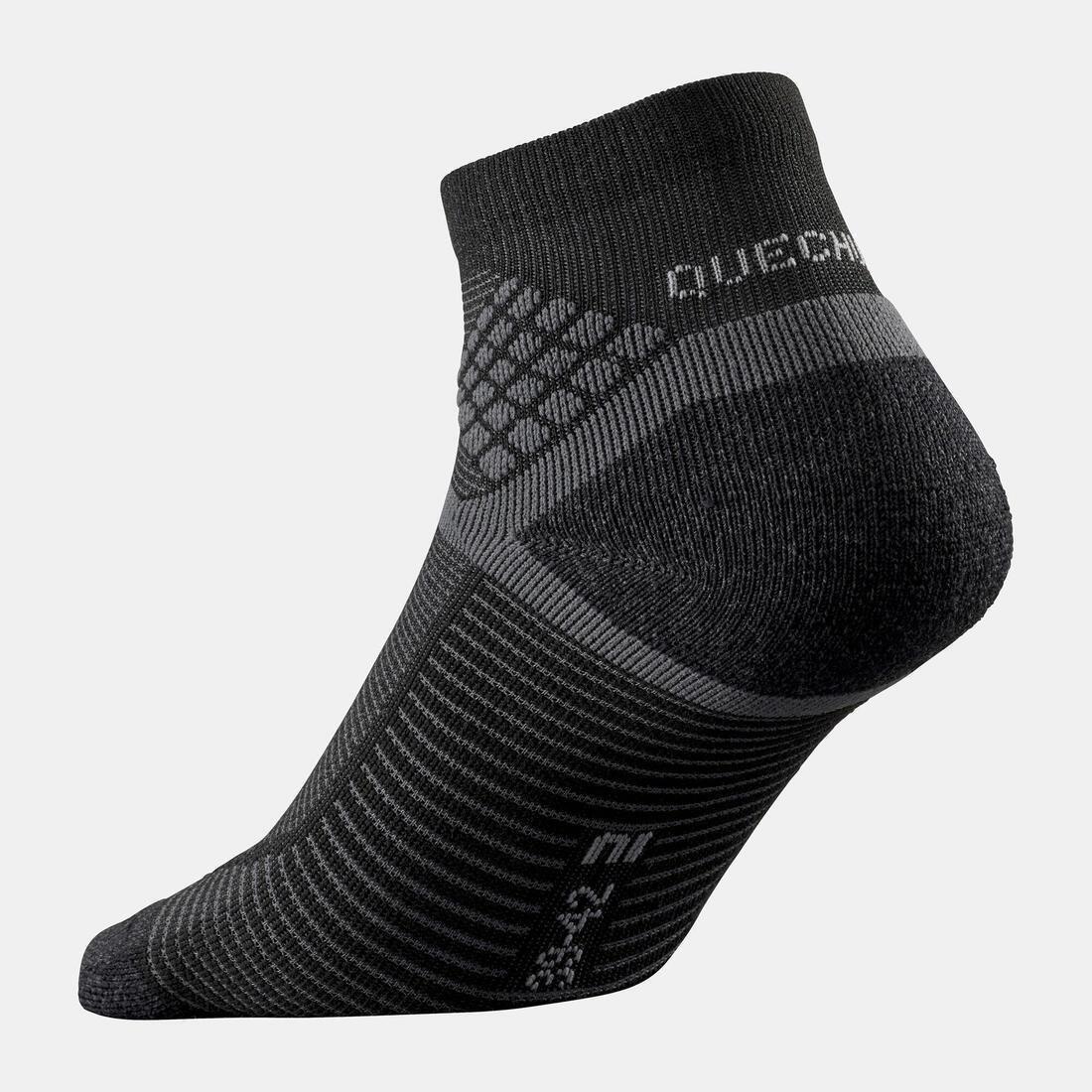 QUECHUA - Unisex Hiking Socks - Mh500 Mid X2 Pairs, Black