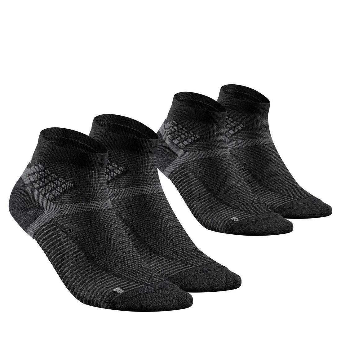 Unisex Hiking Socks - Mh500 Mid X2 Pairs, Black, , large image number 5