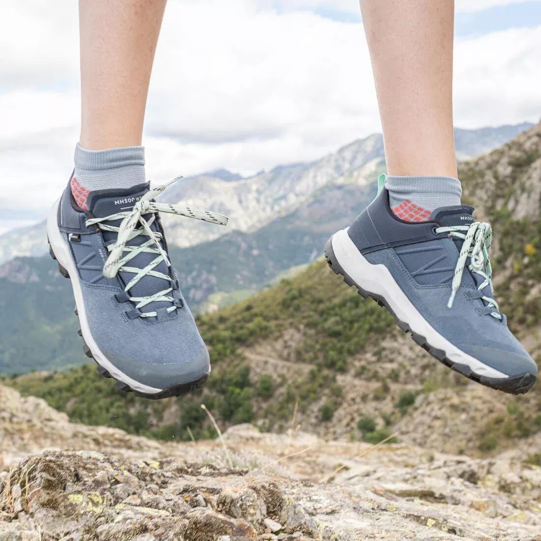 Unisex Hiking Socks - Mh500 Mid X2 Pairs, Black, No Color, large image number 7