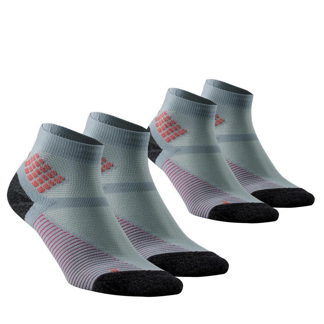 QUECHUA - Unisex Hiking Socks - Mh500 Mid X2 Pairs, Black