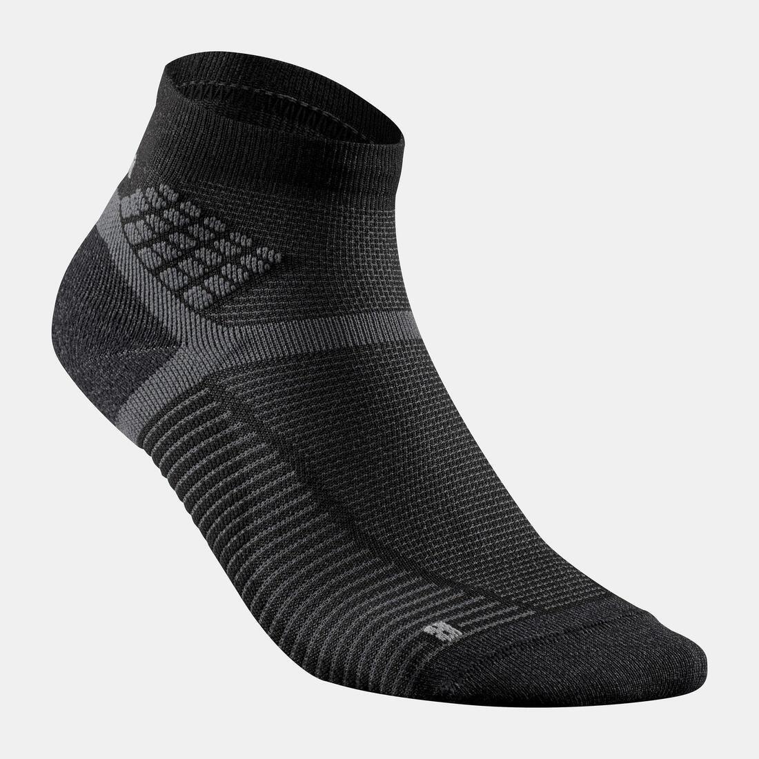QUECHUA - Unisex Hiking Socks - Mh500 Mid X2 Pairs, Black