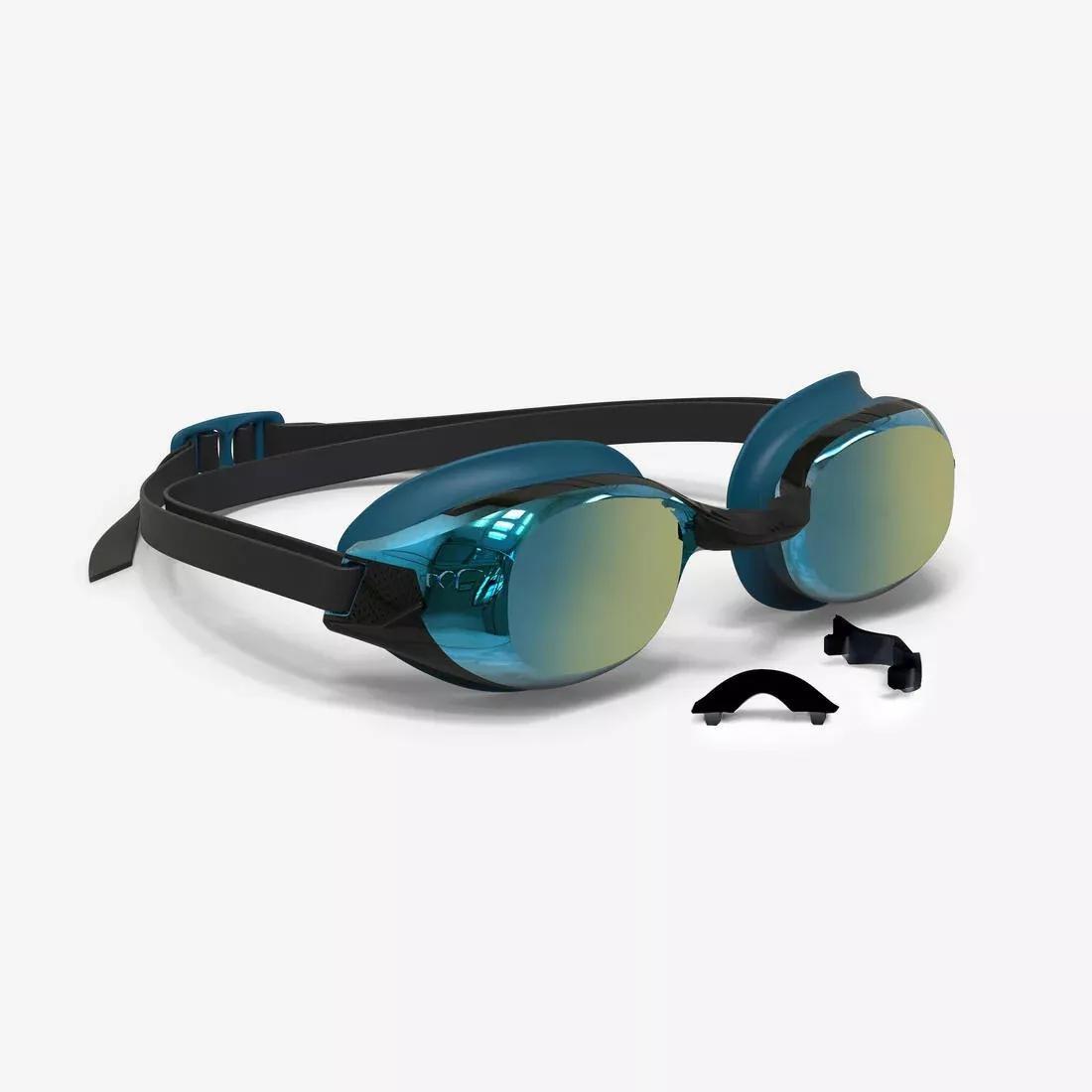 Swimming Goggles Bfit Mirror Lenses - Blue/Black, No Color, large image number 0