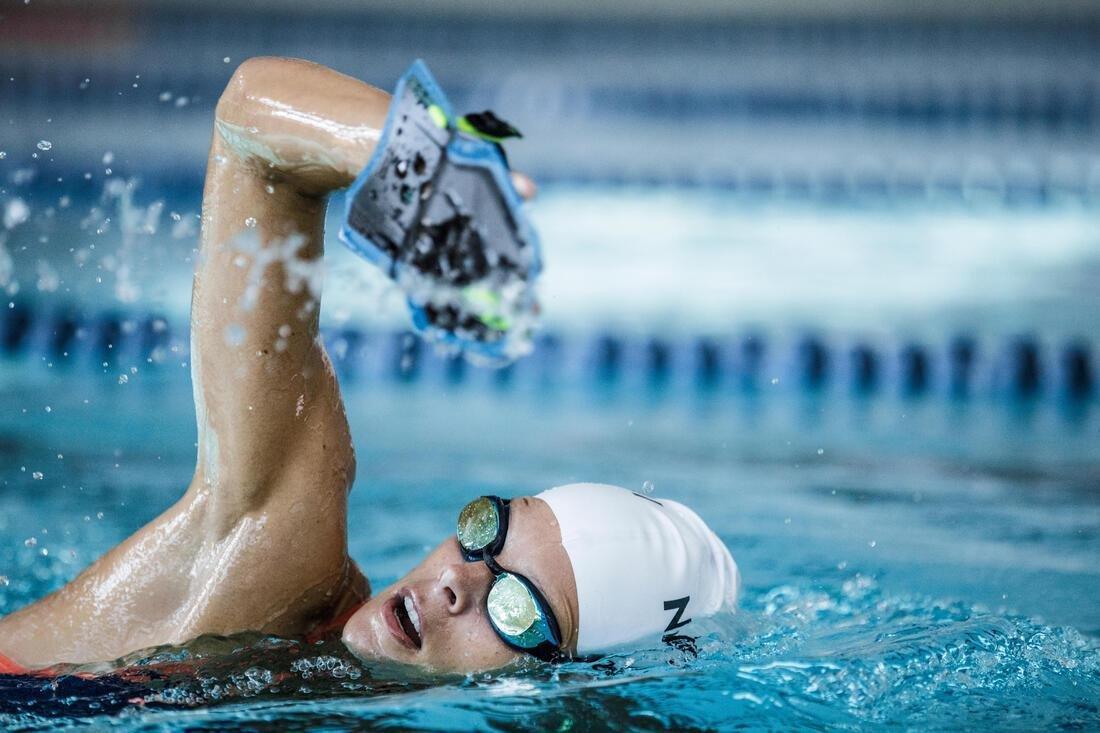 Swimming Goggles Bfit Mirror Lenses - Blue/Black, No Color, large image number 5