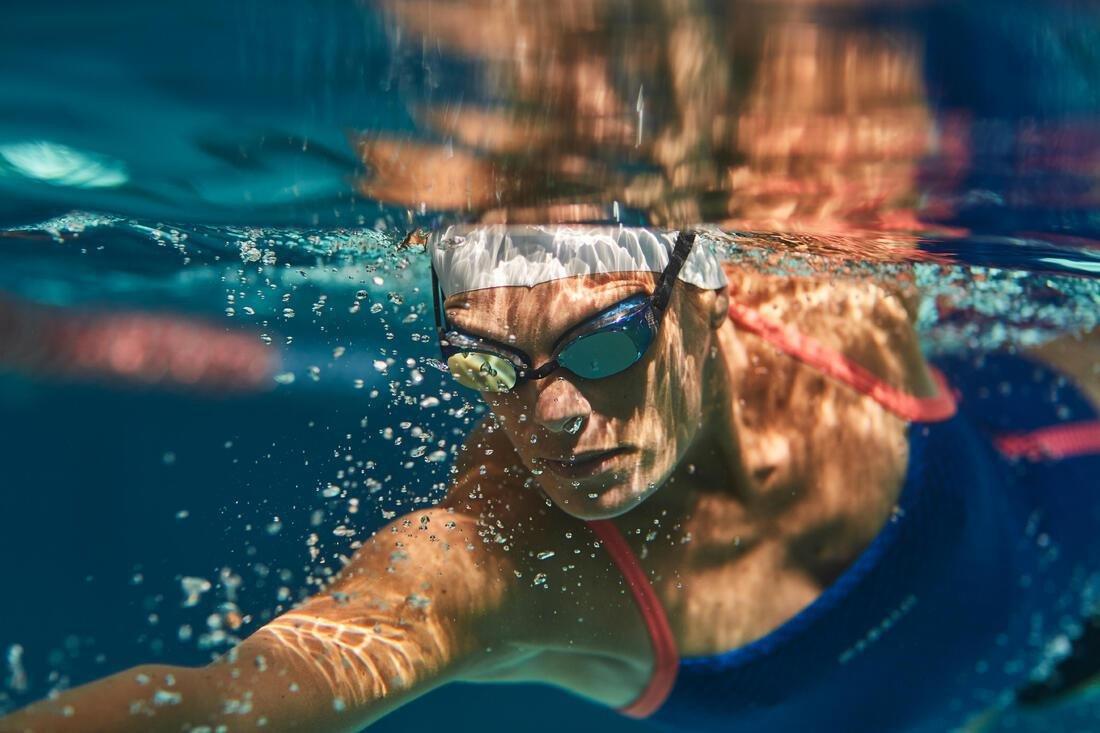 Swimming Goggles Bfit Mirror Lenses - Blue/Black, No Color, large image number 7