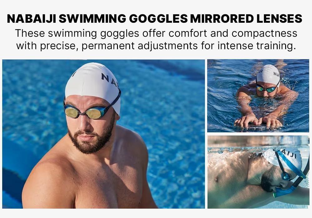 Swimming Goggles Bfit Mirror Lenses - Blue/Black, No Color, large image number 18