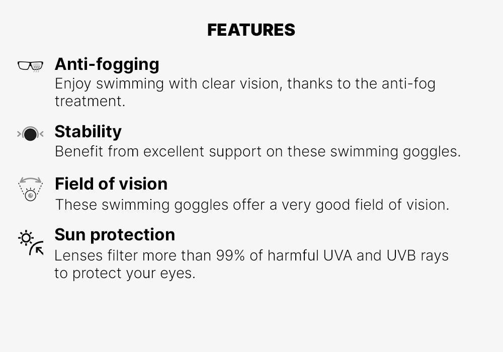 Unisex Ready 100 Swimming Goggles, Grey, No Color, medium