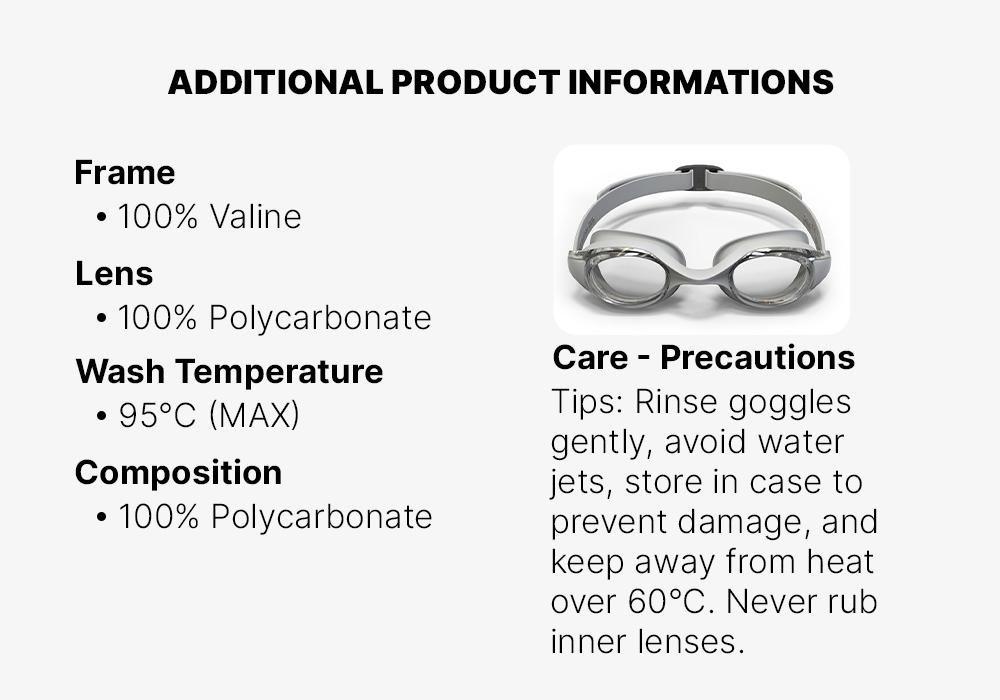 Unisex Ready 100 Swimming Goggles, Grey, No Color, large image number 11